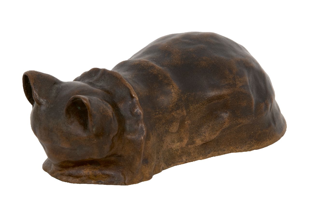 Zink Everett E. | Eugenia Zink Everett | Beelden en objecten te koop aangeboden | Spinnende poes, brons 9,0 x 20,0 cm, gesigneerd op de onderkant en gedateerd 1937 Zink Everett E. | Eugenia Zink Everett | Beelden en objecten te koop aangeboden | Spinnende poes, brons 9,0 x 20,0 cm, gesigneerd op de onderkant en gedateerd 1937