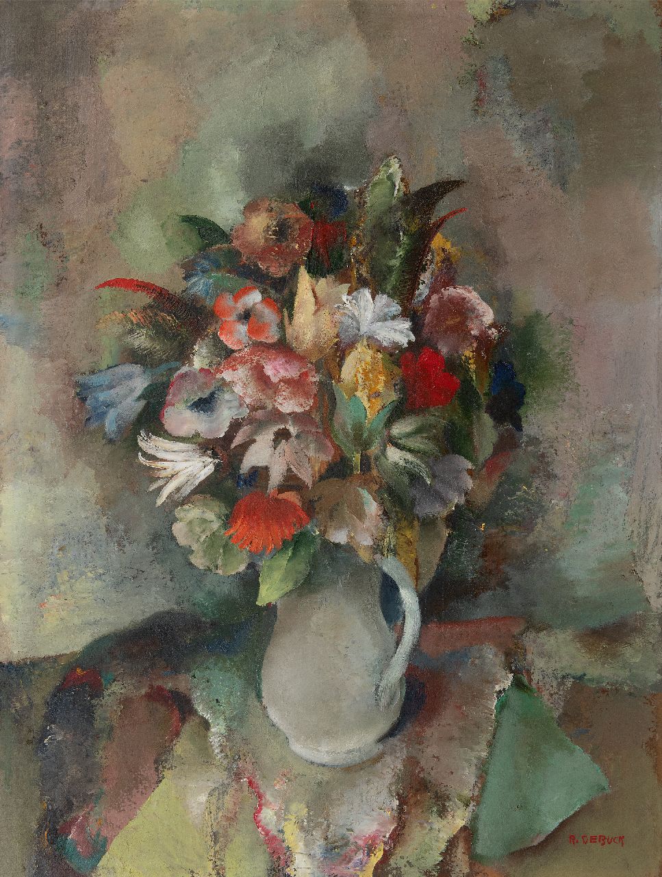 Buck R. de | Raphaël de Buck | Schilderijen te koop aangeboden | Boeket in witte vaas, olieverf op board 84,0 x 63,2 cm, gesigneerd rechtsonder en zonder lijst Buck R. de | Raphaël de Buck | Schilderijen te koop aangeboden | Boeket in witte vaas, olieverf op board 84,0 x 63,2 cm, gesigneerd rechtsonder en zonder lijst