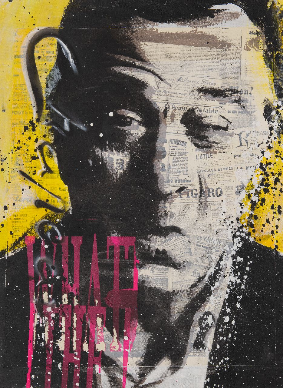 Ronald Chapeau | Robert de Niro, gemengde techniek op doek, 75,1 x 55,3 cm, gesigneerd l.m. (verticaal)