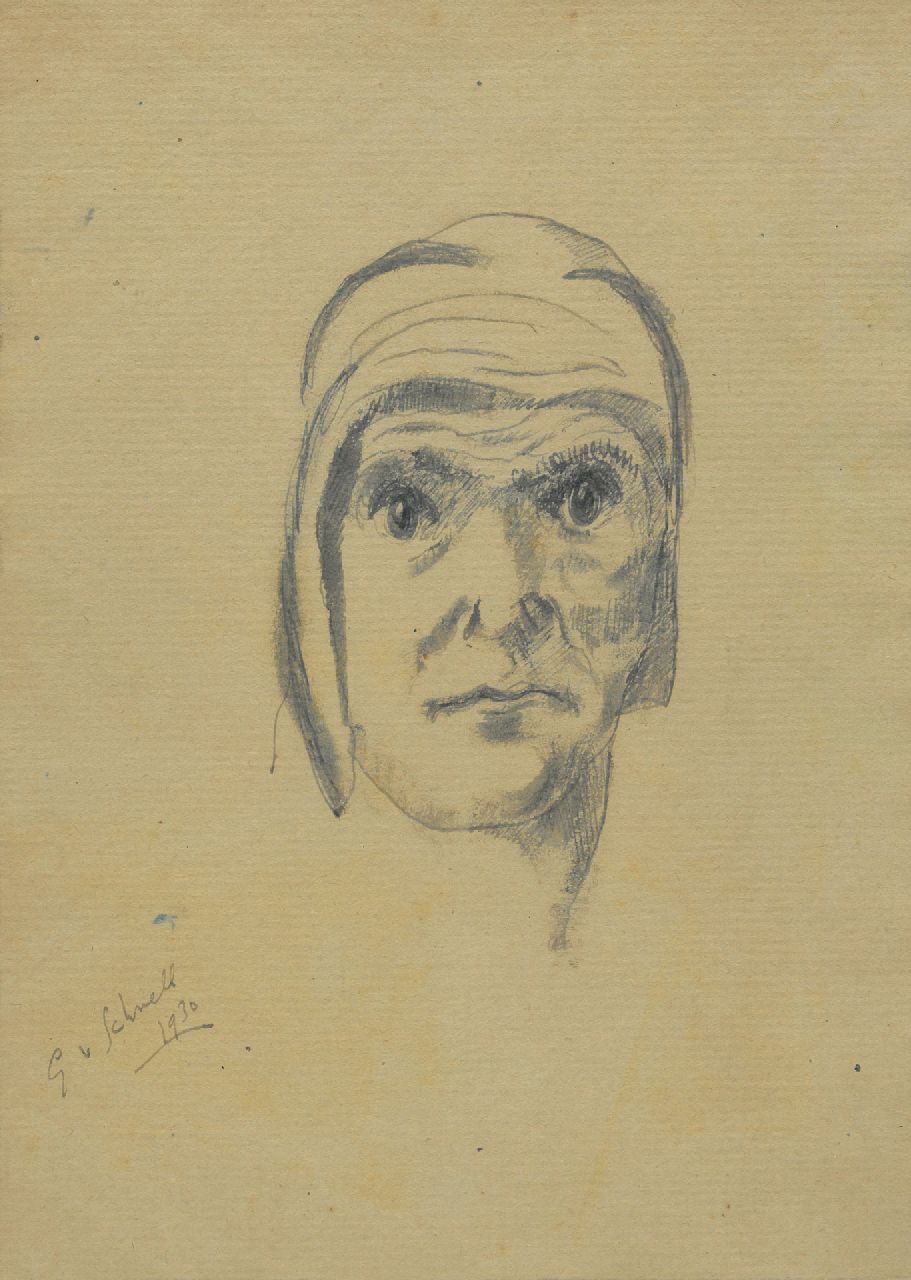 Schnell G. van | Gabriel van Schnell | Aquarellen en tekeningen te koop aangeboden | Man met muts met oorkleppen, aquarel op papier 23,0 x 16,3 cm, gesigneerd linksonder en gedateerd 1930, zonder lijst Schnell G. van | Gabriel van Schnell | Aquarellen en tekeningen te koop aangeboden | Man met muts met oorkleppen, aquarel op papier 23,0 x 16,3 cm, gesigneerd linksonder en gedateerd 1930, zonder lijst