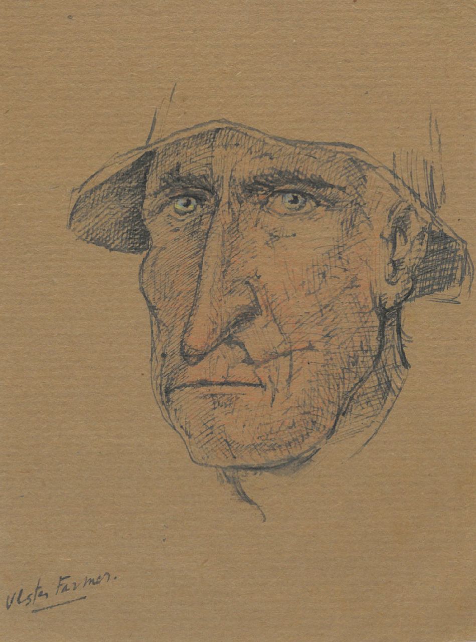 Schnell G. van | Gabriel van Schnell | Aquarellen en tekeningen te koop aangeboden | Ulster boer, gekleurd potlood op papier 13,4 x 10,2 cm, zonder lijst Schnell G. van | Gabriel van Schnell | Aquarellen en tekeningen te koop aangeboden | Ulster boer, gekleurd potlood op papier 13,4 x 10,2 cm, zonder lijst