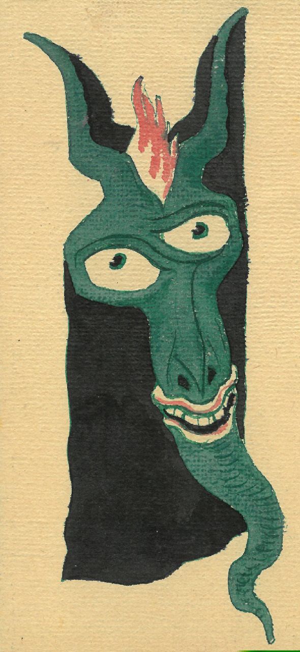 Schnell G. van | Gabriel van Schnell | Aquarellen en tekeningen te koop aangeboden | Grotesk Figuur II, inkt en aquarel op papier 19,0 x 8,8 cm, zonder lijst Schnell G. van | Gabriel van Schnell | Aquarellen en tekeningen te koop aangeboden | Grotesk Figuur II, inkt en aquarel op papier 19,0 x 8,8 cm, zonder lijst