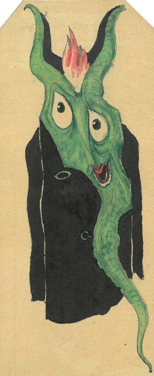 Schnell G. van | Gabriel van Schnell | Aquarellen en tekeningen te koop aangeboden | Groteks figuur III, inkt en aquarel op papier 18,7 x 7,7 cm, zonder lijst Schnell G. van | Gabriel van Schnell | Aquarellen en tekeningen te koop aangeboden | Groteks figuur III, inkt en aquarel op papier 18,7 x 7,7 cm, zonder lijst