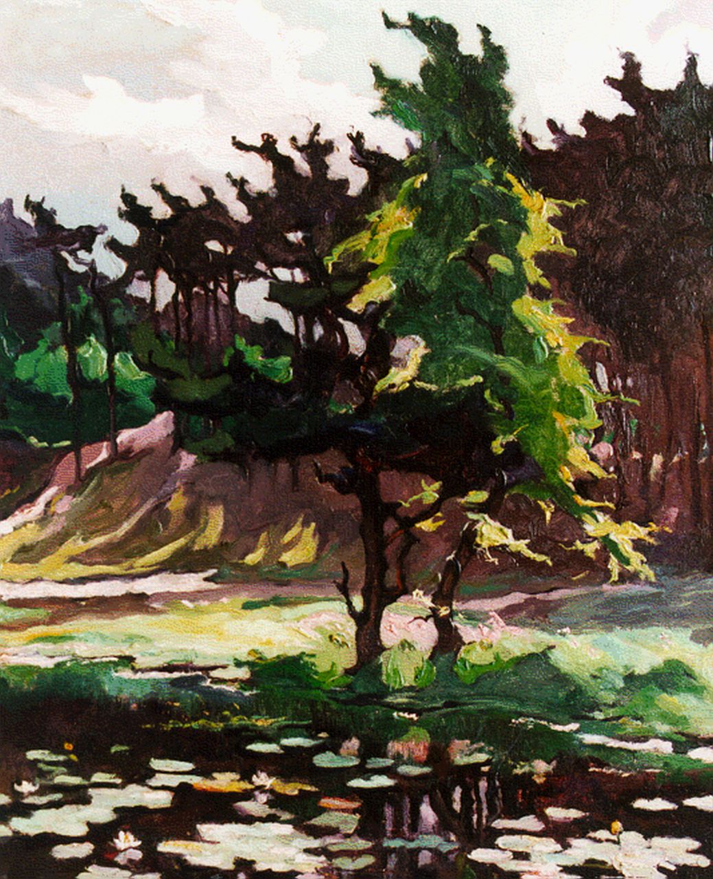 Pieck A.J.  | Adriana Jacoba 'Adri' Pieck, Zomer bij den 'Zwarten Berg', olieverf op doek 46,8 x 35,7 cm, gesigneerd rechtsonder