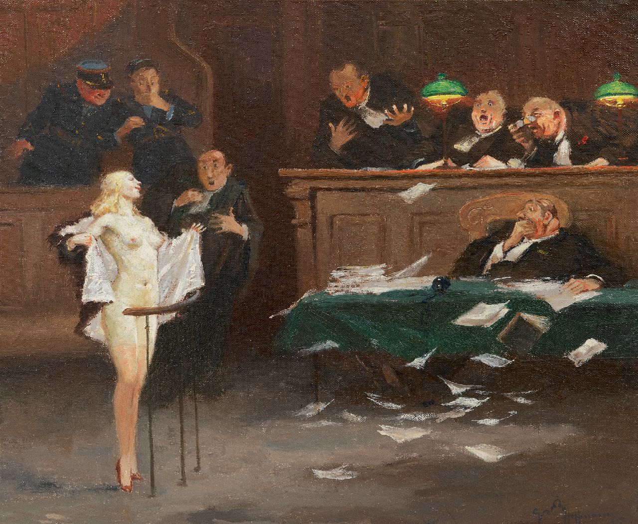 Hoffmann G. | Gaston Hoffmann, Le dernier argument, olieverf op doek 38,1 x 46,0 cm, gesigneerd rechtsonder Hoffmann G. | Gaston Hoffmann, Le dernier argument, olieverf op doek 38,1 x 46,0 cm, gesigneerd rechtsonder