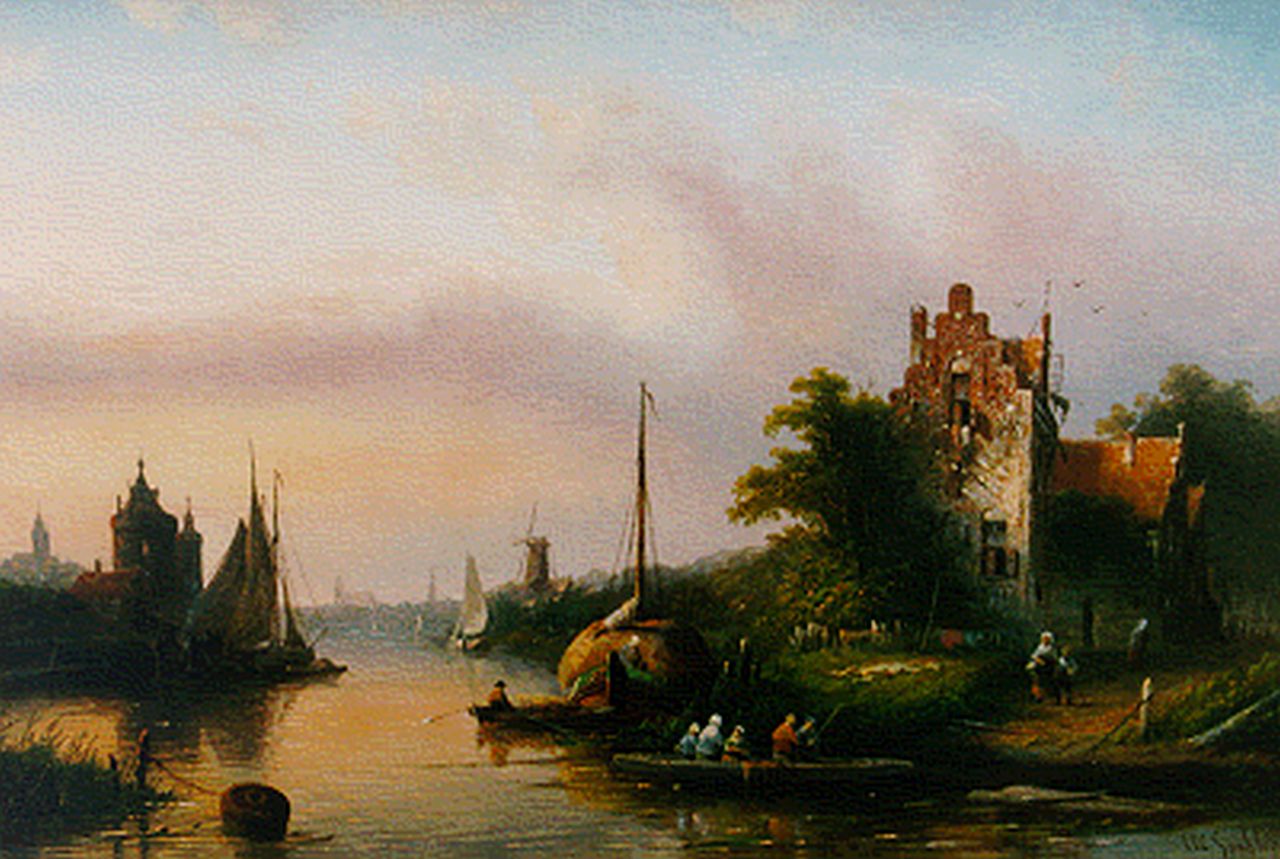 Spohler J.J.C. | Jacob Jan Coenraad Spohler, Zomers riviergezicht, olieverf op doek 30,6 x 46,2 cm, gesigneerd rechtsonder Spohler J.J.C. | Jacob Jan Coenraad Spohler, Zomers riviergezicht, olieverf op doek 30,6 x 46,2 cm, gesigneerd rechtsonder