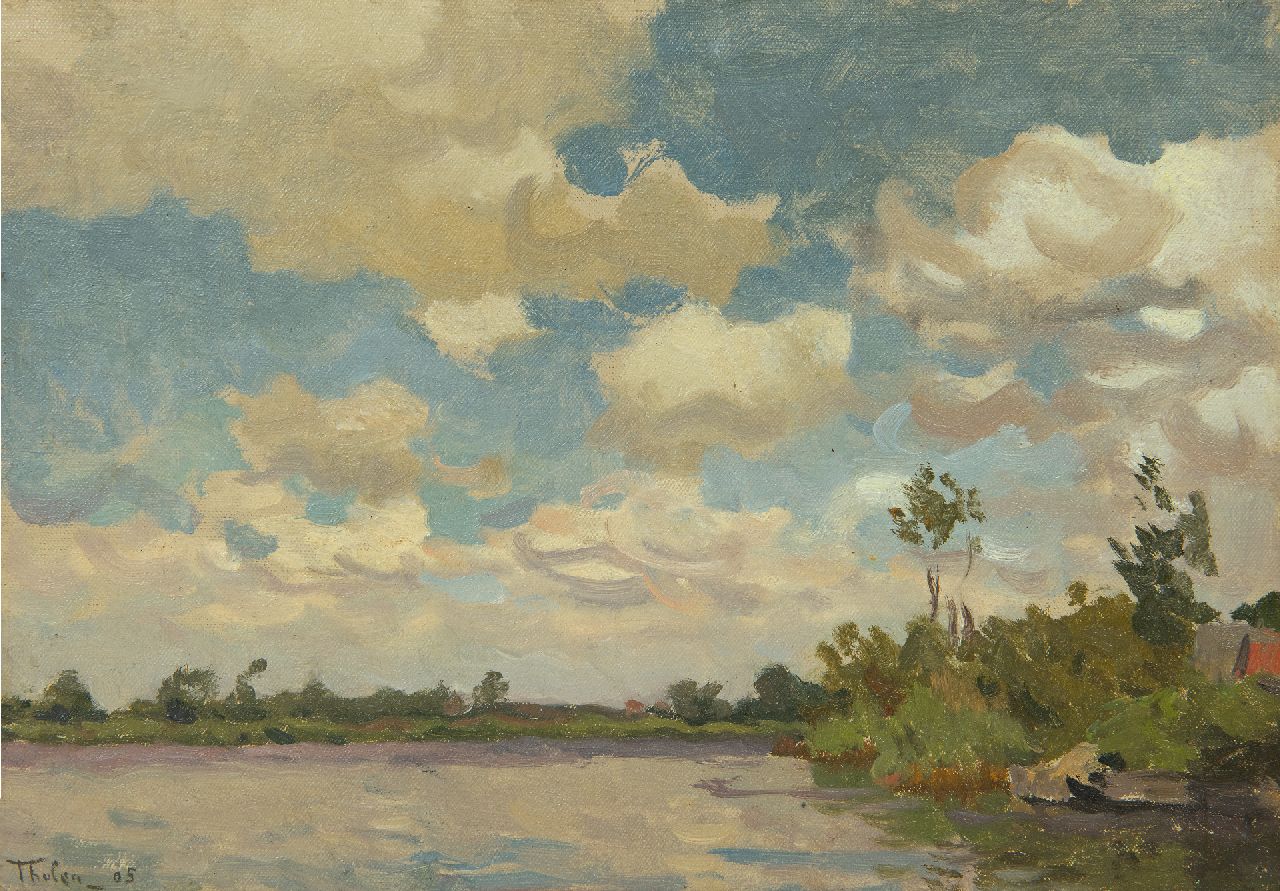 Tholen W.B.  | Willem Bastiaan Tholen, Vaart  op een winderige dag, olieverf op doek op paneel 20,3 x 28,5 cm, gesigneerd linksonder en gedateerd '05