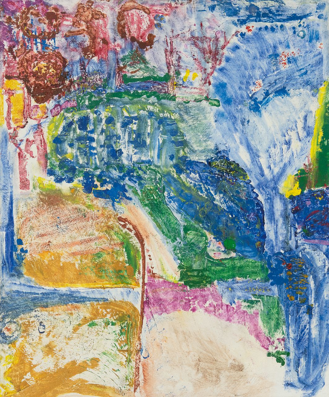 Hansen J.G. | Jacob Gerard 'Job' Hansen | Schilderijen te koop aangeboden | De tweede gracht, olieverf op paneel 60,8 x 50,5 cm, gesigneerd verso en verso gedateerd April 1955 Hansen J.G. | Jacob Gerard 'Job' Hansen | Schilderijen te koop aangeboden | De tweede gracht, olieverf op paneel 60,8 x 50,5 cm, gesigneerd verso en verso gedateerd April 1955