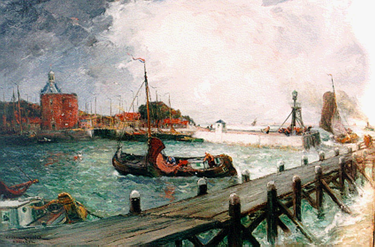 Roullet M.A.G. | Marie Anatole Gaston 'Gaston' Roullet, De haven van Enkhuizen, olieverf op doek 79,8 x 99,8 cm, gesigneerd linksonder Roullet M.A.G. | Marie Anatole Gaston 'Gaston' Roullet, De haven van Enkhuizen, olieverf op doek 79,8 x 99,8 cm, gesigneerd linksonder