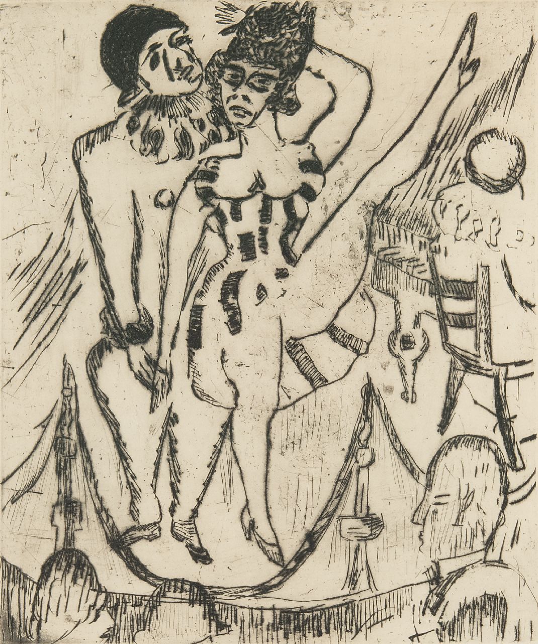 Wiegers J. | Jan Wiegers, Cabaret, ets 26,0 x 21,8 cm, gesigneerd rechtsonder (in potlood) en gedateerd '24 (in potlood) Wiegers J. | Jan Wiegers, Cabaret, ets 26,0 x 21,8 cm, gesigneerd rechtsonder (in potlood) en gedateerd '24 (in potlood)