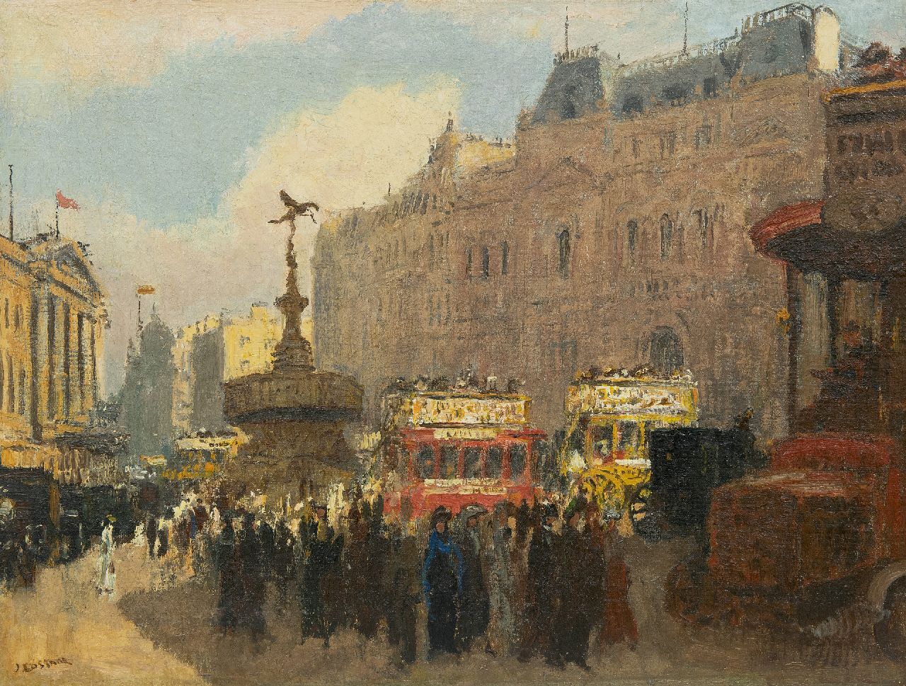 Cossaar J.C.W. | Jacobus Cornelis Wyand 'Ko' Cossaar, Picadilly Circus, Londen, olieverf op doek 46,5 x 61,2 cm, gesigneerd linksonder en te dateren ca. 1901-1909 Cossaar J.C.W. | Jacobus Cornelis Wyand 'Ko' Cossaar, Picadilly Circus, Londen, olieverf op doek 46,5 x 61,2 cm, gesigneerd linksonder en te dateren ca. 1901-1909