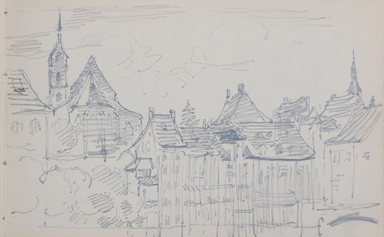 Mesdag H.W.  | Hendrik Willem Mesdag, Schetsboek met tekeningen van Hendrik Willem Mesdag en Sientje Mesdag-van Houten, gemengde techniek op papier 13,0 x 21,0 cm, te dateren ca. 1895