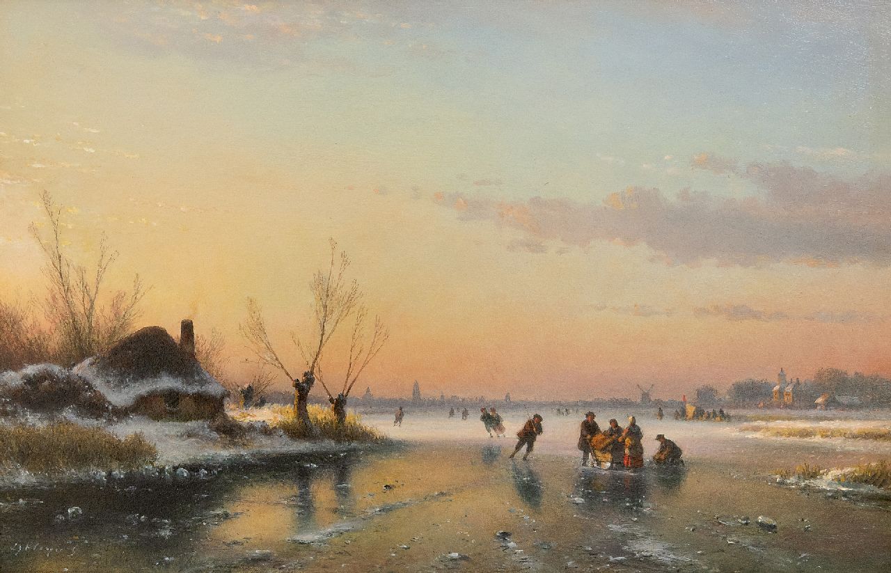 Kleijn L.J. | Lodewijk Johannes Kleijn, Wintergezicht, olieverf op paneel 33,9 x 52,1 cm, gesigneerd linksonder Kleijn L.J. | Lodewijk Johannes Kleijn, Wintergezicht, olieverf op paneel 33,9 x 52,1 cm, gesigneerd linksonder