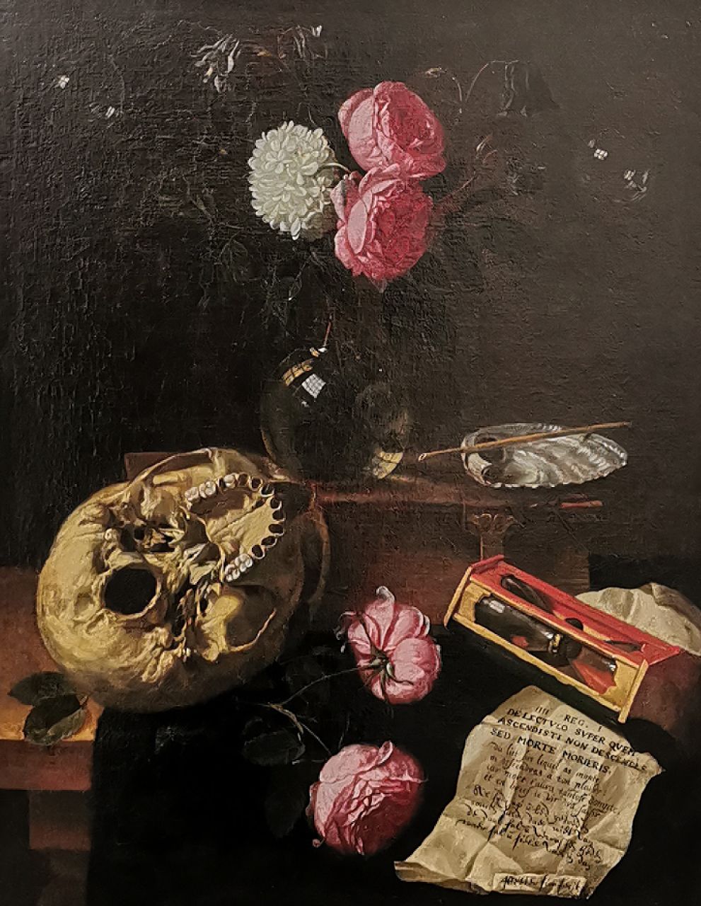 Sion P. | Peeter Sion, Vanitas stilleven met schedel, zandloper, pijp en zeepbellen, olieverf op doek 57,0 x 44,8 cm, gesigneerd rechtsonder Sion P. | Peeter Sion, Vanitas stilleven met schedel, zandloper, pijp en zeepbellen, olieverf op doek 57,0 x 44,8 cm, gesigneerd rechtsonder