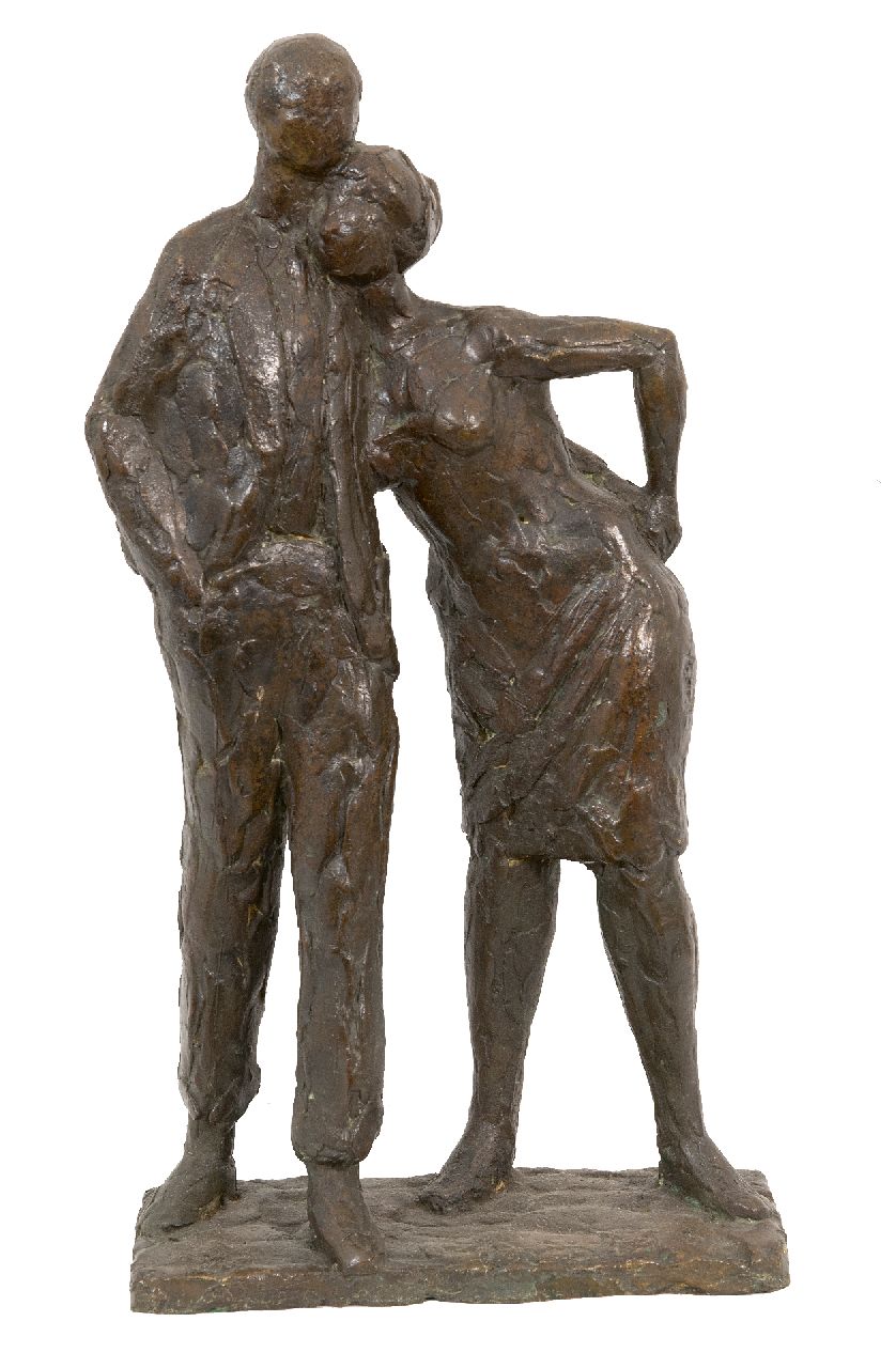 Meer P. van der | Peter van der Meer, Paar, brons 39,0 x 19,0 cm, gesigneerd op de basis