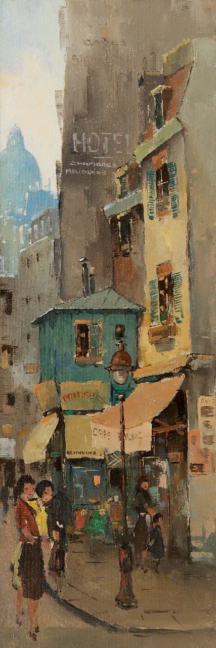 Rijlaarsdam J. | Jan Rijlaarsdam, Parijs straatje, olieverf op doek 70,5 x 24,3 cm Rijlaarsdam J. | Jan Rijlaarsdam, Parijs straatje, olieverf op doek 70,5 x 24,3 cm