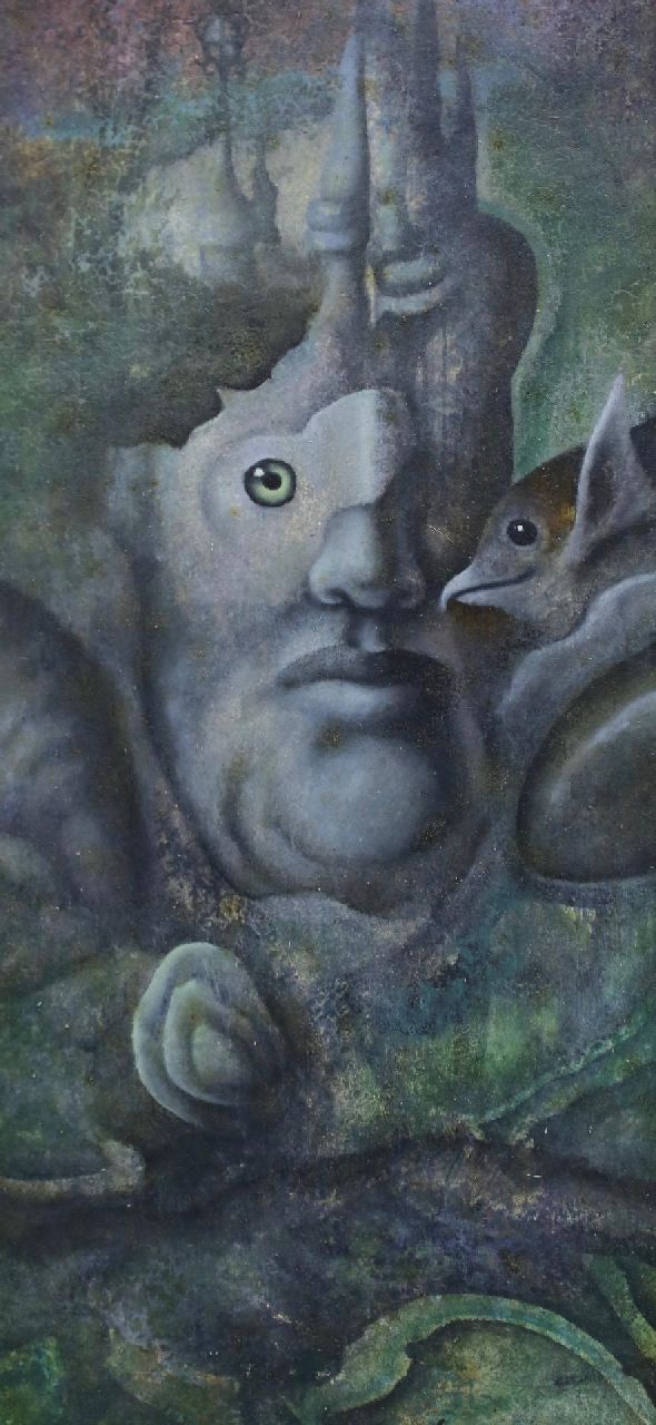 Garst J.  | Johannes Garst | Schilderijen te koop aangeboden | Droom, olieverf op board 20,0 x 9,7 cm, gesigneerd rechtsonder en gedateerd '82