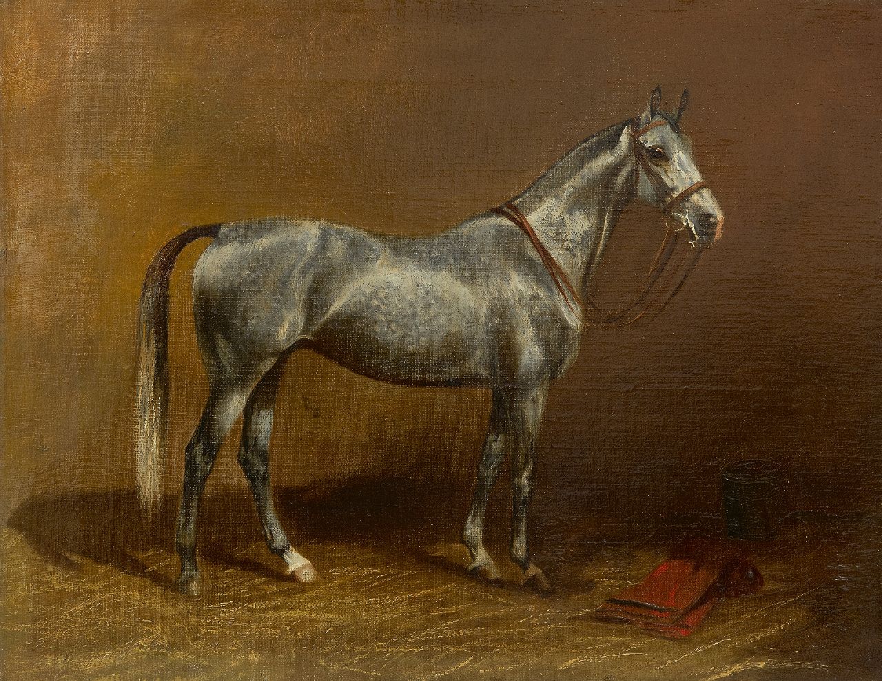 Westerop W.  | Wilhelm Westerop | Schilderijen te koop aangeboden | Portret van een schimmel, olieverf op doek 35,0 x 45,0 cm, gesigneerd linksonder en gedateerd 1929