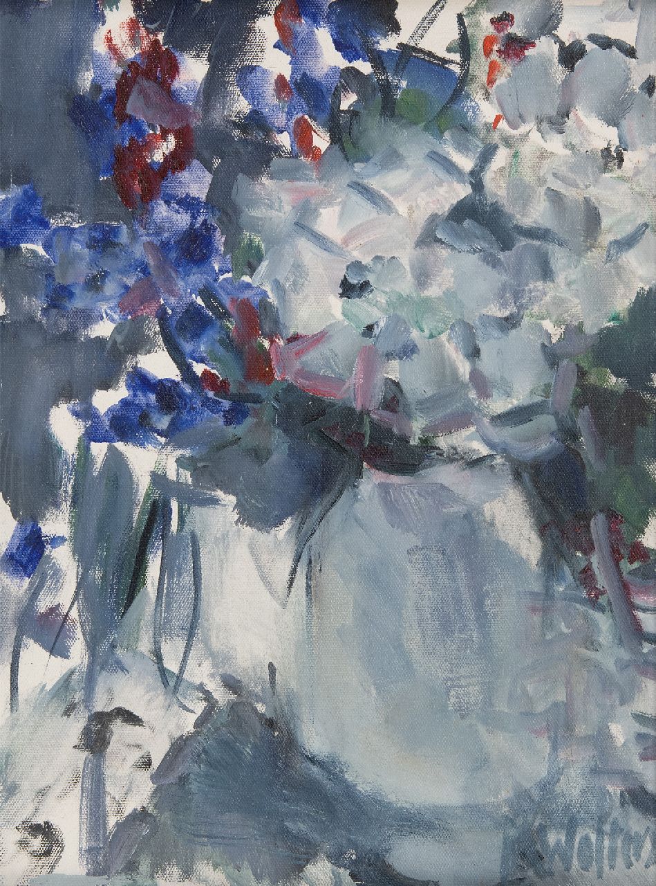 Wolters-Schweitzer M. | Milène Wolters-Schweitzer | Schilderijen te koop aangeboden | Stilleven van bloemen in een vaas, olieverf op doek 39,8 x 29,9 cm, gesigneerd rechtsonder en op spieraam en op spieraam gedateerd 2014 Wolters-Schweitzer M. | Milène Wolters-Schweitzer | Schilderijen te koop aangeboden | Stilleven van bloemen in een vaas, olieverf op doek 39,8 x 29,9 cm, gesigneerd rechtsonder en op spieraam en op spieraam gedateerd 2014