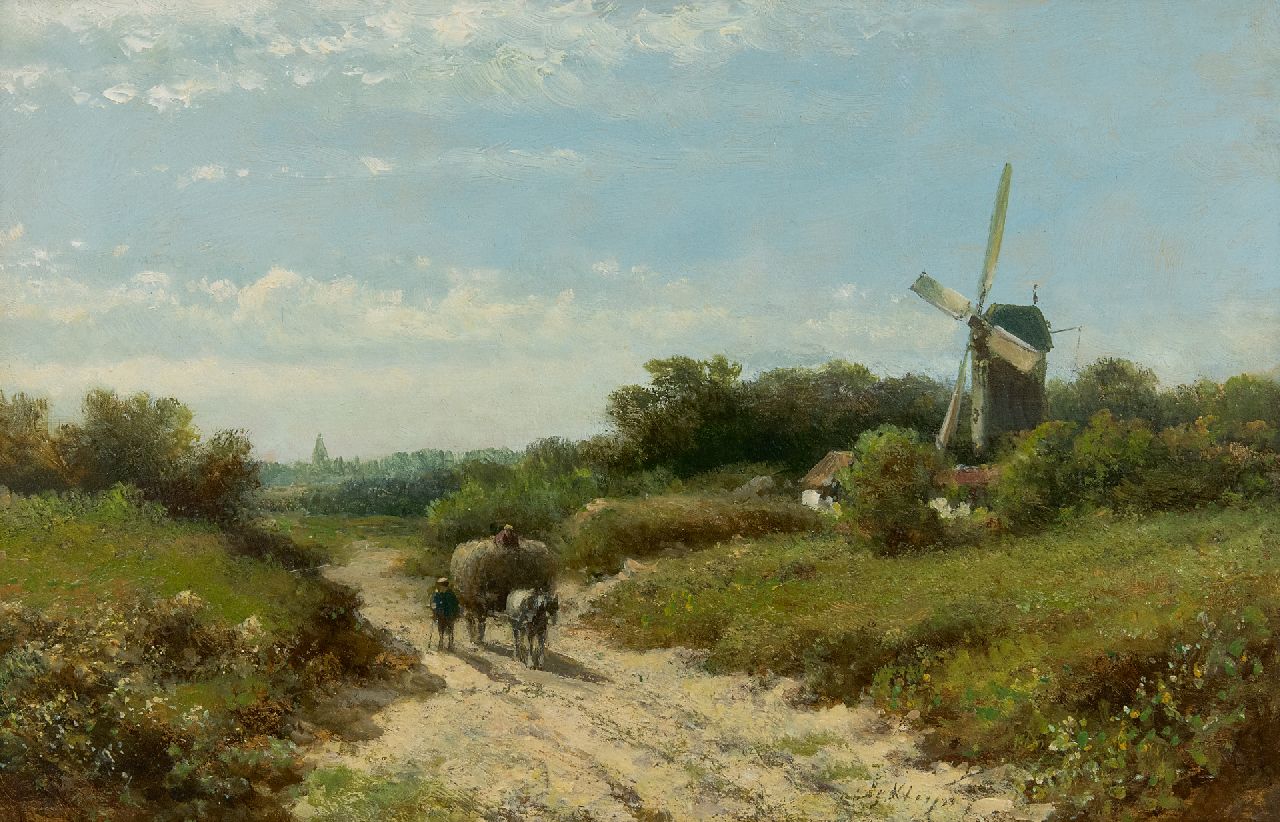 Kleijn L.J. | Lodewijk Johannes Kleijn, Boerenvolk op weg naar huis, olieverf op paneel 21,0 x 30,5 cm, gesigneerd rechtsonder Kleijn L.J. | Lodewijk Johannes Kleijn, Boerenvolk op weg naar huis, olieverf op paneel 21,0 x 30,5 cm, gesigneerd rechtsonder