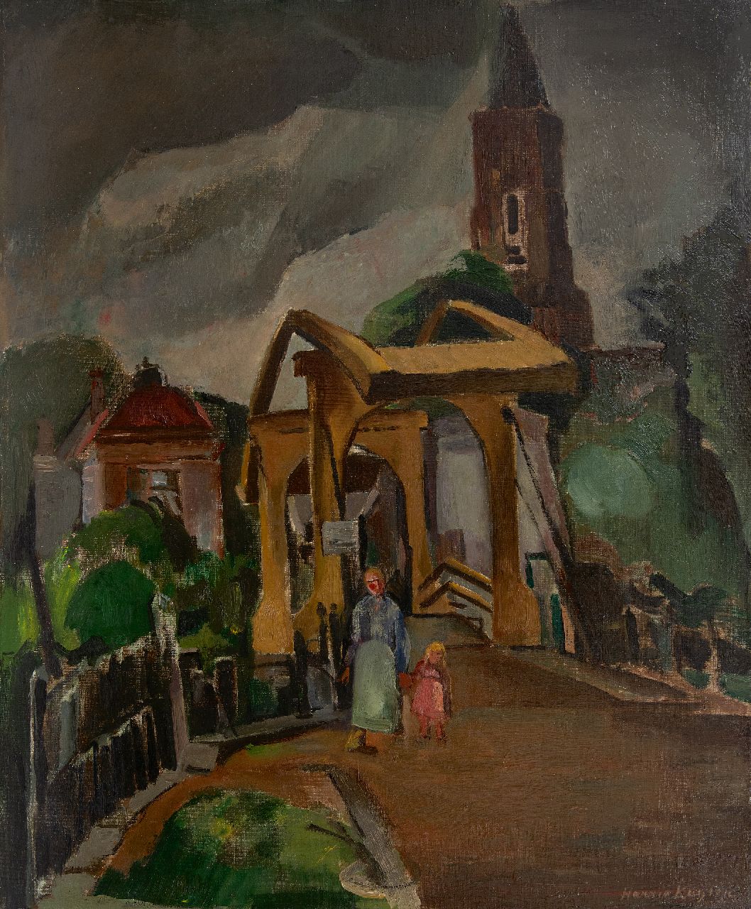Kuijten H.J. | Henricus Johannes 'Harrie' Kuijten, Landschap, Loenen aan de Vecht, olieverf op doek 66,4 x 54,7 cm, gesigneerd rechtsonder en te dateren ca. 1927-1936, zonder lijst Kuijten H.J. | Henricus Johannes 'Harrie' Kuijten, Landschap, Loenen aan de Vecht, olieverf op doek 66,4 x 54,7 cm, gesigneerd rechtsonder en te dateren ca. 1927-1936, zonder lijst
