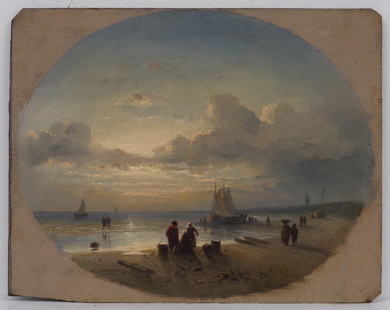 Leickert C.H.J. | 'Charles' Henri Joseph Leickert, Het uitladen van de vangst, olieverf op paneel 25,3 x 32,0 cm, gesigneerd rechtsonder Leickert C.H.J. | 'Charles' Henri Joseph Leickert, Het uitladen van de vangst, olieverf op paneel 25,3 x 32,0 cm, gesigneerd rechtsonder