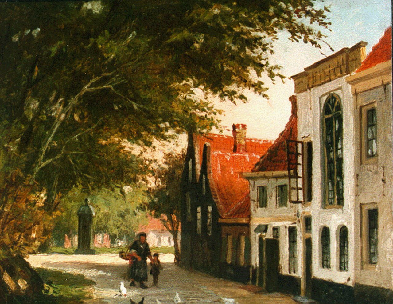 Mittertreiner J.J. | Johannes Jacobus Mittertreiner, Dorpsstraatje met vrouw en kind, olieverf op paneel 14,5 x 18,2 cm, gesigneerd rechtsonder Mittertreiner J.J. | Johannes Jacobus Mittertreiner, Dorpsstraatje met vrouw en kind, olieverf op paneel 14,5 x 18,2 cm, gesigneerd rechtsonder