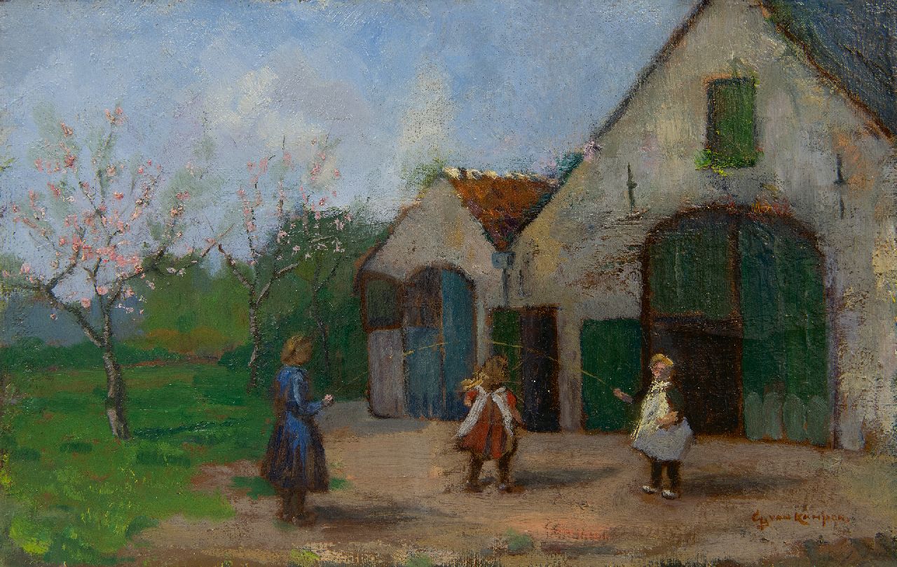 Kampen (Lubbertus Johannes van Olst) B. van | Bart van Kampen (Lubbertus Johannes van Olst) | Schilderijen te koop aangeboden | Touwtje springen, olieverf op doek 22,3 x 34,5 cm, gesigneerd rechtsonder Kampen (Lubbertus Johannes van Olst) B. van | Bart van Kampen (Lubbertus Johannes van Olst) | Schilderijen te koop aangeboden | Touwtje springen, olieverf op doek 22,3 x 34,5 cm, gesigneerd rechtsonder