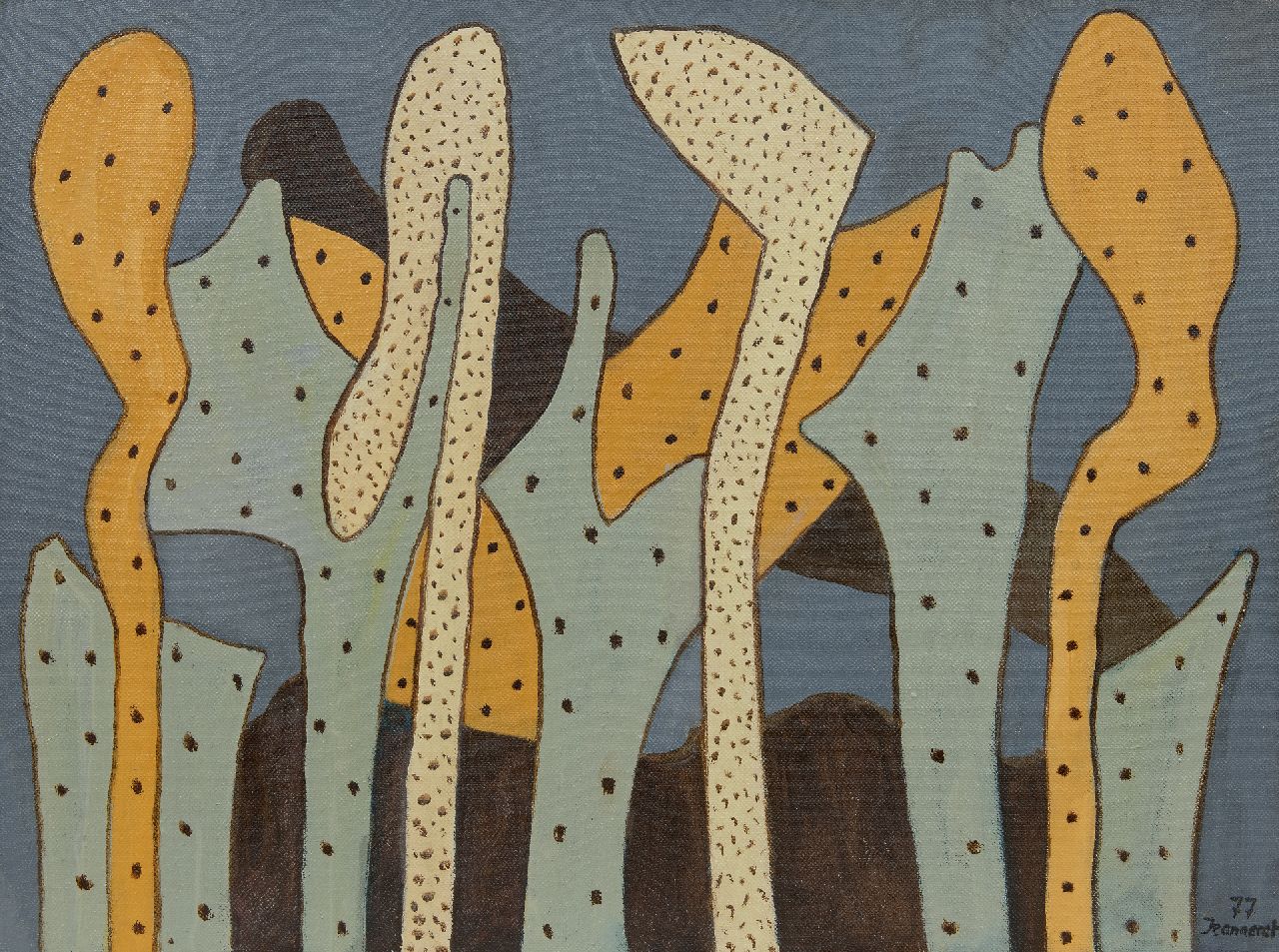 Jeanneret B. | Blaise Jeanneret | Schilderijen te koop aangeboden | Sans titre, olieverf op doek 60,2 x 81,1 cm, gesigneerd rechtsonder en verso en gedateerd '77 Jeanneret B. | Blaise Jeanneret | Schilderijen te koop aangeboden | Sans titre, olieverf op doek 60,2 x 81,1 cm, gesigneerd rechtsonder en verso en gedateerd '77