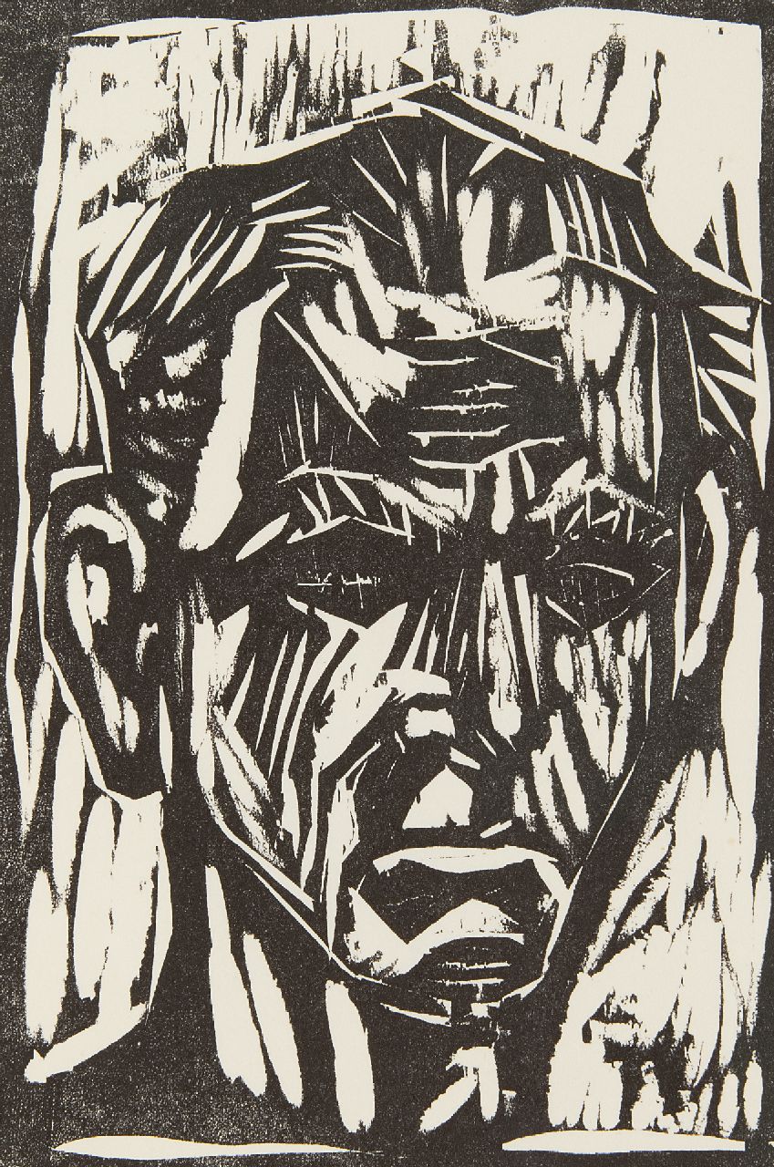 Dix W.H.O. | Wilhelm Heinrich 'Otto' Dix | Grafiek te koop aangeboden | Zelfportret, houtsnede 20,8 x 14,3 cm, te dateren 1960 Dix W.H.O. | Wilhelm Heinrich 'Otto' Dix | Grafiek te koop aangeboden | Zelfportret, houtsnede 20,8 x 14,3 cm, te dateren 1960