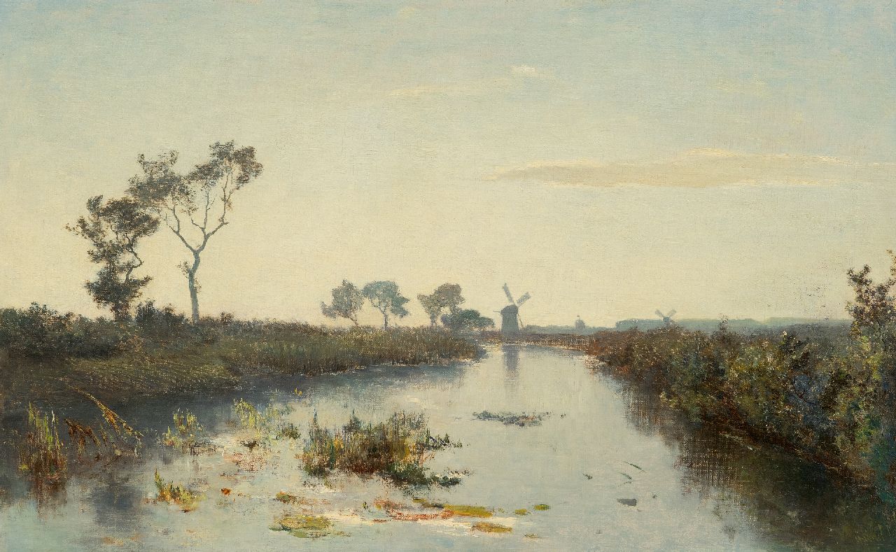 Gabriel P.J.C. | Paul Joseph Constantin 'Constan(t)' Gabriel, Vroege ochtend in de polder bij Kortenhoef, olieverf op doek 36,3 x 58,2 cm, gesigneerd rechtsonder Gabriel P.J.C. | Paul Joseph Constantin 'Constan(t)' Gabriel, Vroege ochtend in de polder bij Kortenhoef, olieverf op doek 36,3 x 58,2 cm, gesigneerd rechtsonder
