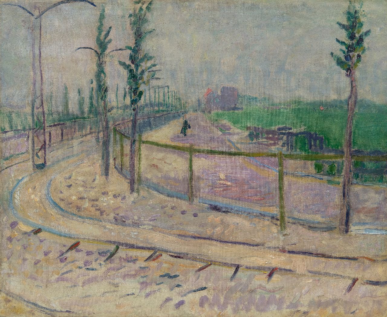 Sluijters J.C.B. | Johannes Carolus Bernardus 'Jan' Sluijters | Schilderijen te koop aangeboden | Landschap bij Amsterdam, olieverf op doek 42,9 x 52,2 cm, gesigneerd linksboven met monogram en gedateerd '09 (vaag) Sluijters J.C.B. | Johannes Carolus Bernardus 'Jan' Sluijters | Schilderijen te koop aangeboden | Landschap bij Amsterdam, olieverf op doek 42,9 x 52,2 cm, gesigneerd linksboven met monogram en gedateerd '09 (vaag)