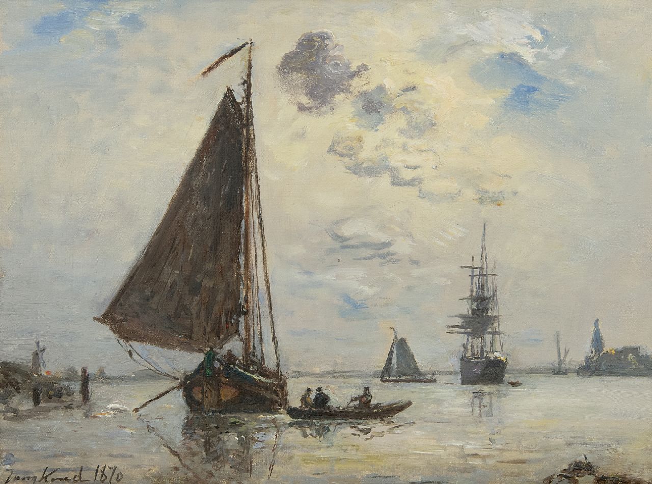 Jongkind J.B. | Johan Barthold Jongkind, Sortie de Port en Hollande, olieverf op doek 24,4 x 32,7 cm, gesigneerd linksonder en gedateerd 1870 Jongkind J.B. | Johan Barthold Jongkind, Sortie de Port en Hollande, olieverf op doek 24,4 x 32,7 cm, gesigneerd linksonder en gedateerd 1870