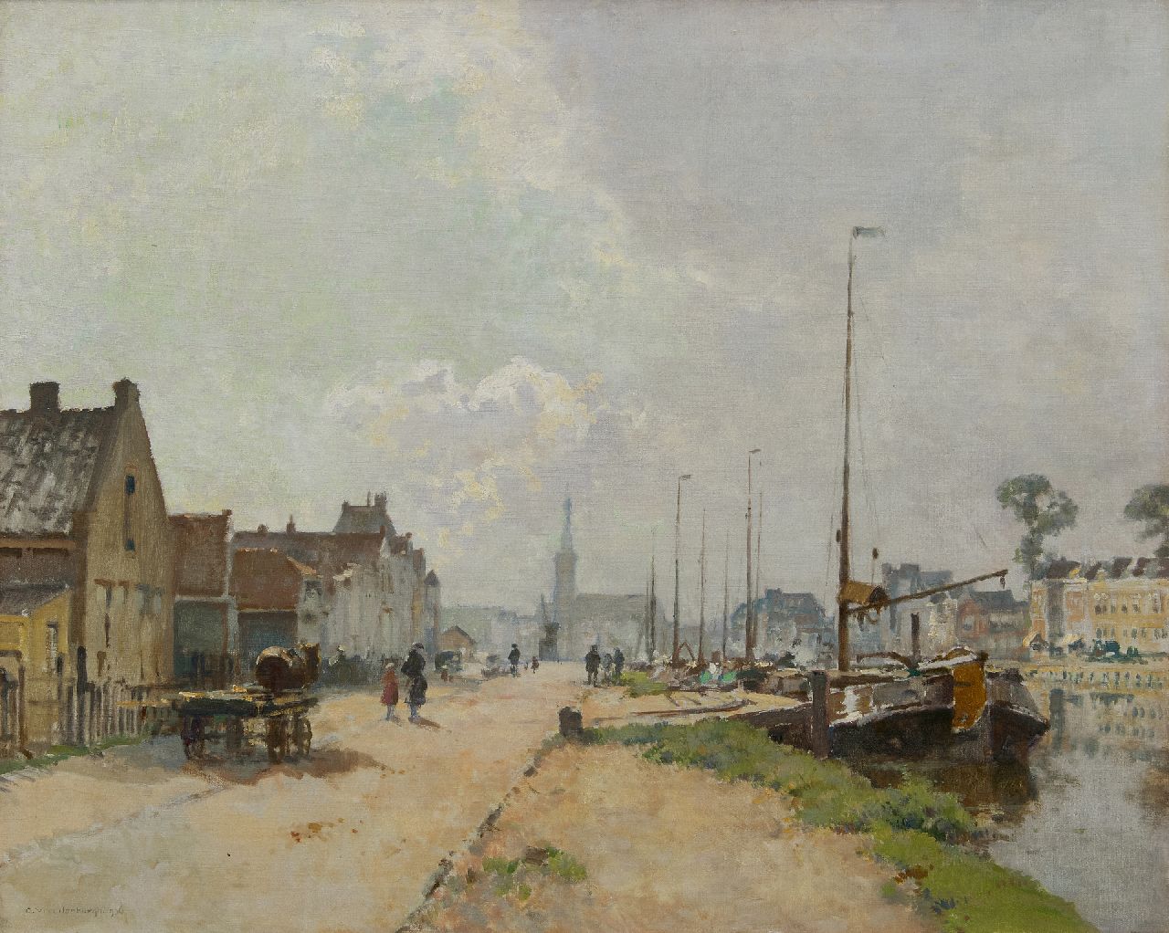 Vreedenburgh C. | Cornelis Vreedenburgh, Gezicht op de vaart in Steenwijk, olieverf op doek 59,2 x 73,2 cm, gesigneerd linksonder en gedateerd 1936 Vreedenburgh C. | Cornelis Vreedenburgh, Gezicht op de vaart in Steenwijk, olieverf op doek 59,2 x 73,2 cm, gesigneerd linksonder en gedateerd 1936