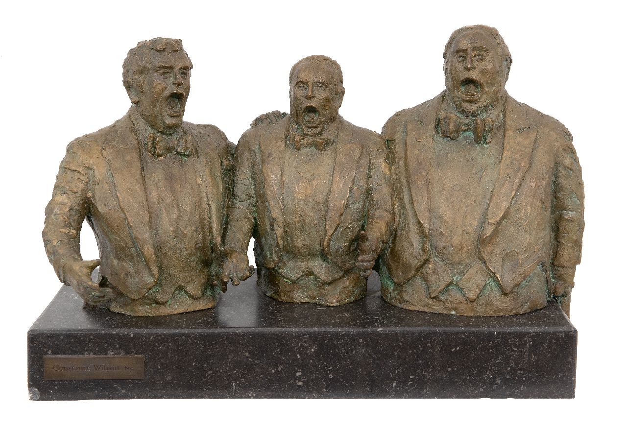 Wibaut C.H. | Constance Henriëtte Wibaut | Beelden en objecten te koop aangeboden | De drie tenoren: Plácido Domingo, José Carreras en Luciano Pavarotti, brons 31,0 x 45,0 cm, gesigneerd op achterkant met initialen Wibaut C.H. | Constance Henriëtte Wibaut | Beelden en objecten te koop aangeboden | De drie tenoren: Plácido Domingo, José Carreras en Luciano Pavarotti, brons 31,0 x 45,0 cm, gesigneerd op achterkant met initialen