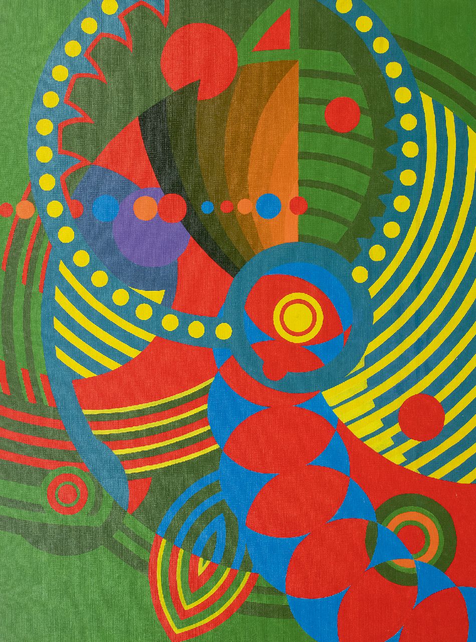 Jack Justice | Parrot, olieverf op doek op board, 121,5 x 90,0 cm, gesigneerd verso op tape en gedateerd 8/8/1966 Jack Justice | Parrot, olieverf op doek op board, 121,5 x 90,0 cm, gesigneerd verso op tape en gedateerd 8/8/1966