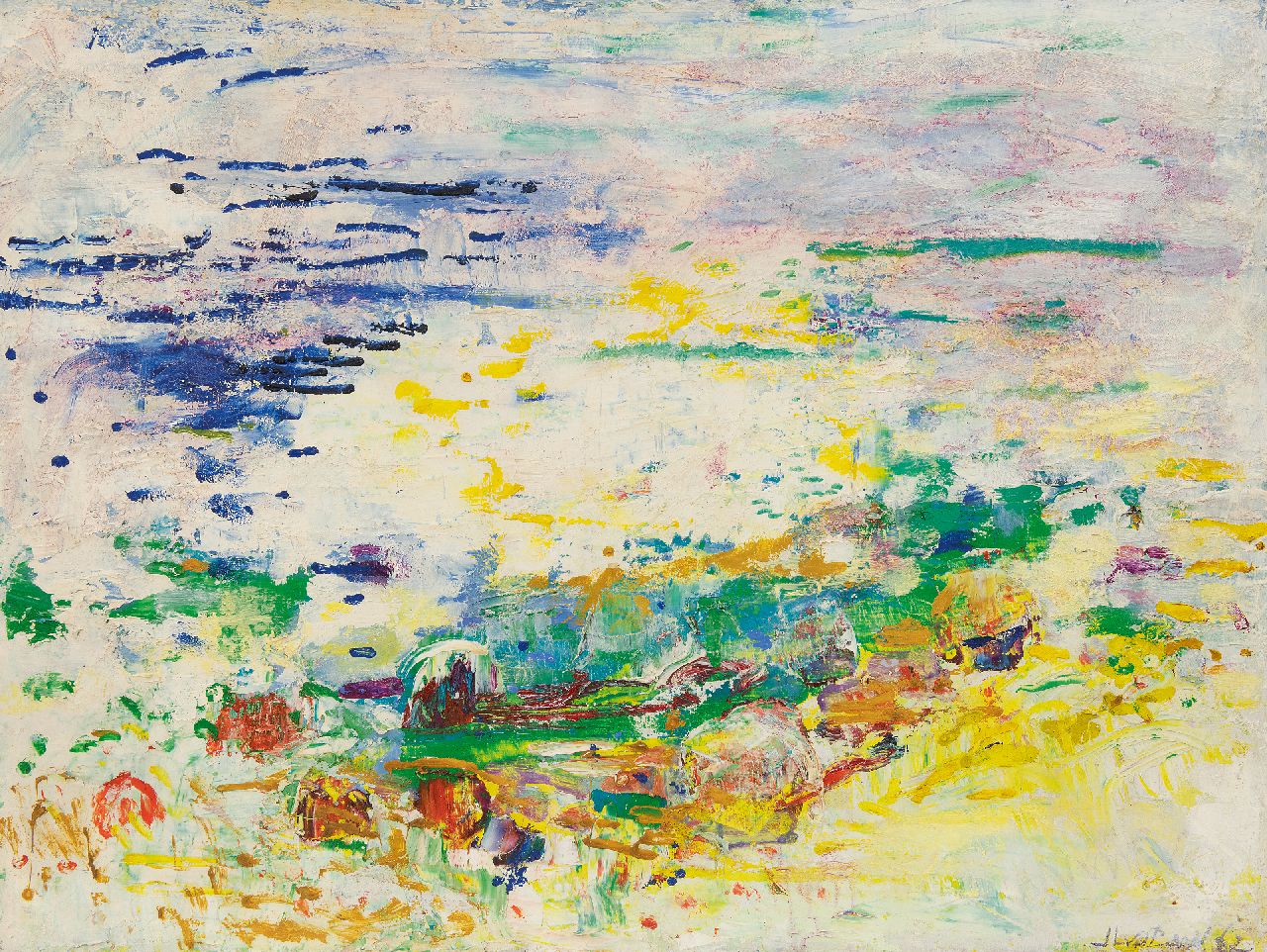 Baan J.L. van der | 'Jan' Lucas van der Baan, De Wadden, olieverf op doek 60,0 x 80,3 cm, gesigneerd rechtsonder en gedateerd '62 Baan J.L. van der | 'Jan' Lucas van der Baan, De Wadden, olieverf op doek 60,0 x 80,3 cm, gesigneerd rechtsonder en gedateerd '62