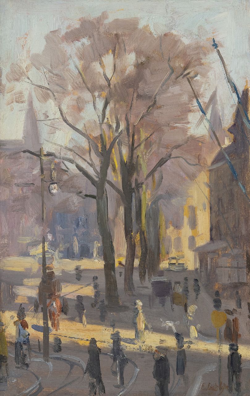Ligtelijn E.J. | Evert Jan Ligtelijn, Een levendig stadsplein, olieverf op doek 40,1 x 26,3 cm, gesigneerd rechtsonder Ligtelijn E.J. | Evert Jan Ligtelijn, Een levendig stadsplein, olieverf op doek 40,1 x 26,3 cm, gesigneerd rechtsonder
