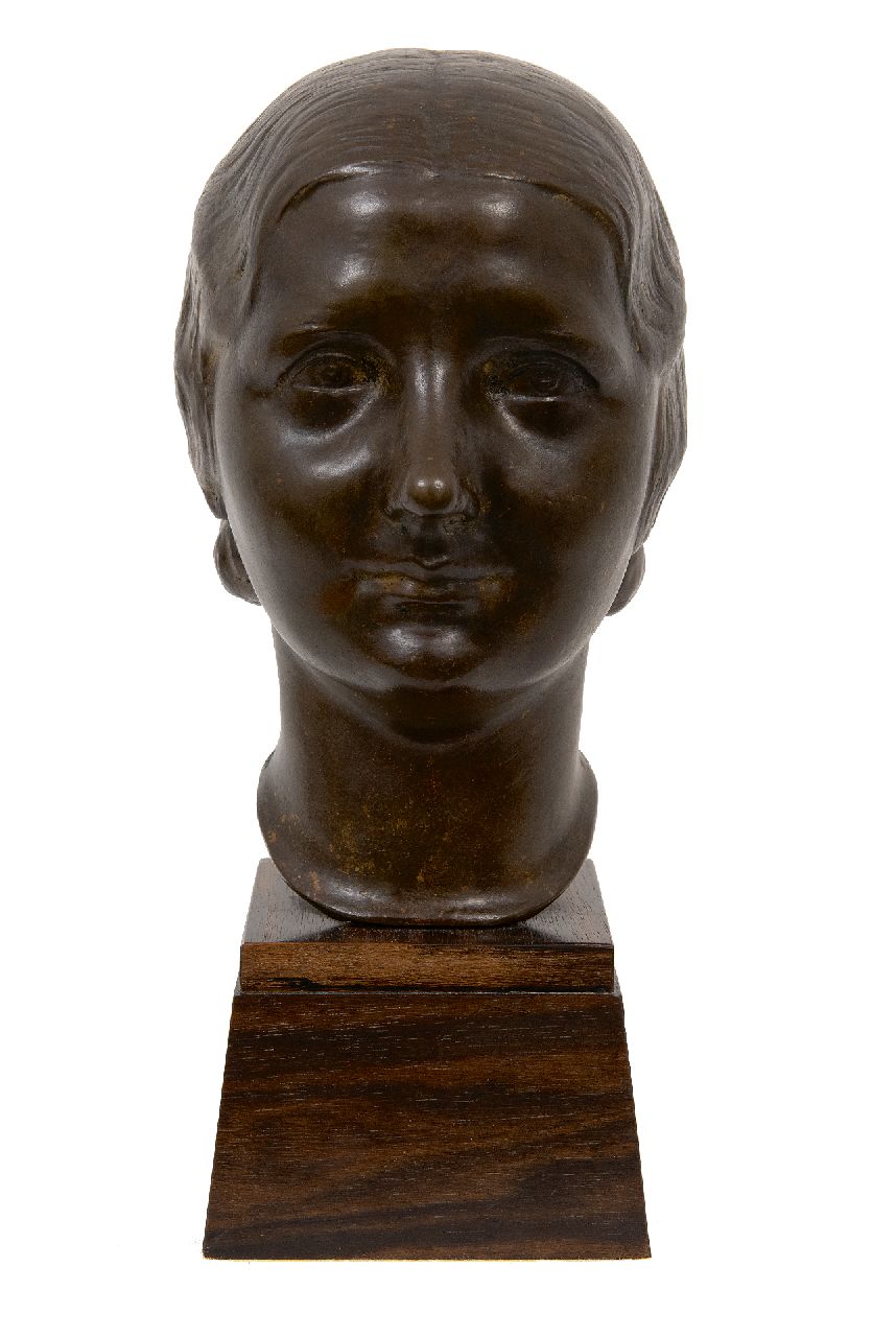 Veen G.J. van der | Gerrit Jan van der Veen | Beelden en objecten te koop aangeboden | Portretkopje van Prinses Juliana, brons 17,0 x 12,0 cm, gesigneerd op achterzijde en te dateren 1925-1935 Veen G.J. van der | Gerrit Jan van der Veen | Beelden en objecten te koop aangeboden | Portretkopje van Prinses Juliana, brons 17,0 x 12,0 cm, gesigneerd op achterzijde en te dateren 1925-1935