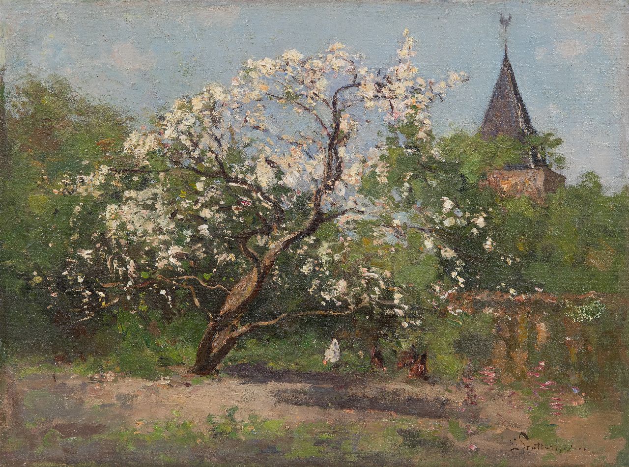 Stutterheim L.P.  | Lodewijk Philippus 'Louis' Stutterheim | Schilderijen te koop aangeboden | Bloeiende magnolia, olieverf op doek 30,5 x 40,3 cm, gesigneerd rechtsonder