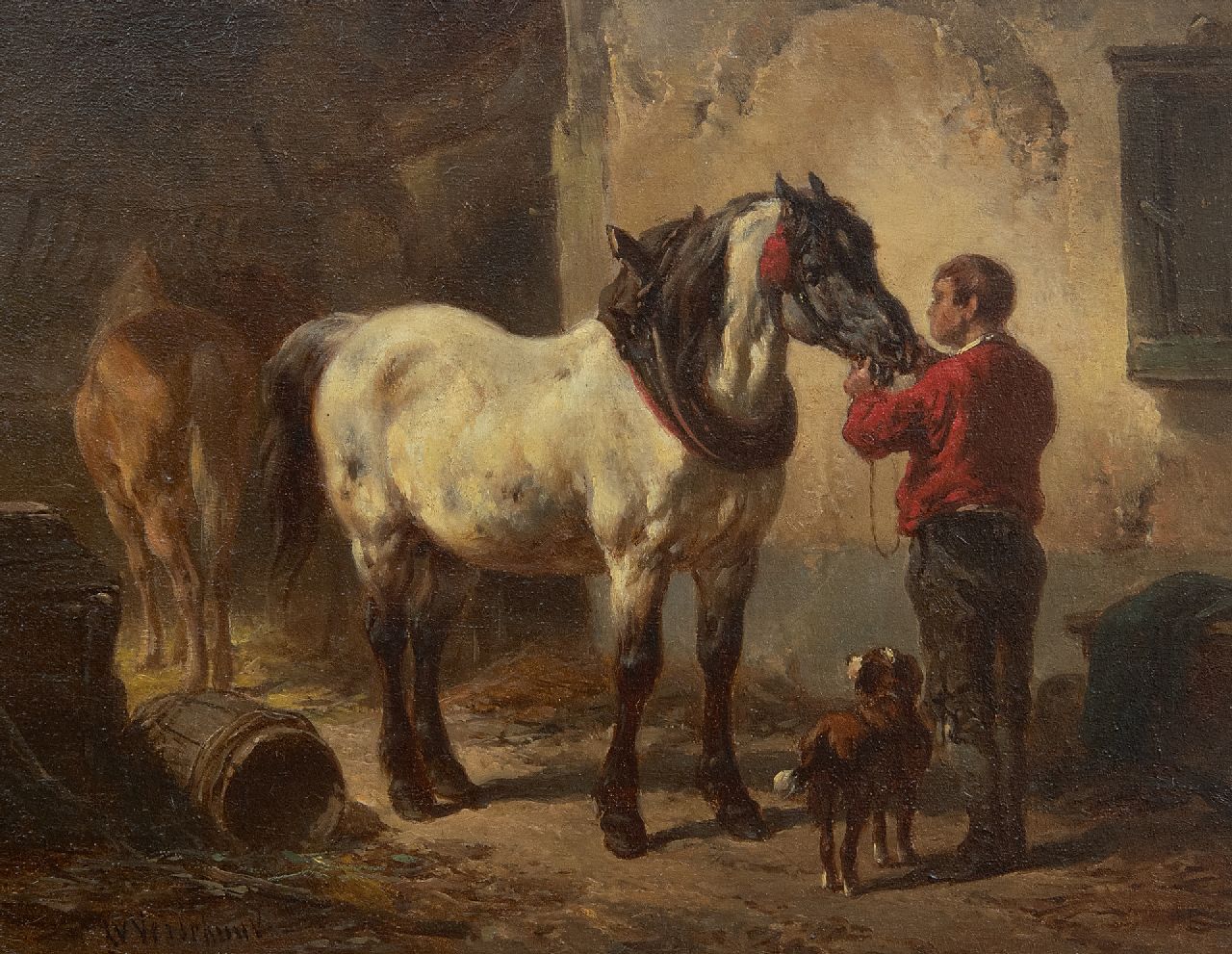Verschuur W. | Wouterus Verschuur, Na het werk, olieverf op paneel 15,0 x 19,2 cm, gesigneerd linksonder Verschuur W. | Wouterus Verschuur, Na het werk, olieverf op paneel 15,0 x 19,2 cm, gesigneerd linksonder