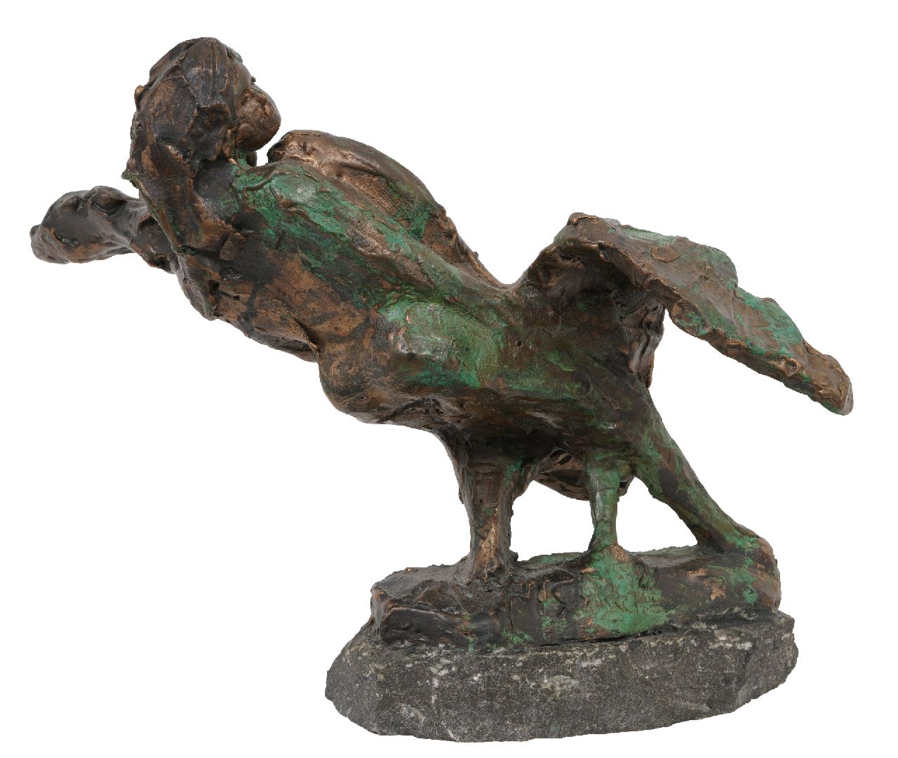 Bakker W.F.  | Willem Frederik 'Jits' Bakker | Beelden en objecten te koop aangeboden | Leda en de zwaan, brons 22,0 x 26,0 cm, gesigneerd op de basis