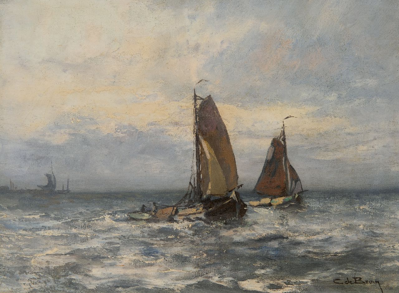 Bruin C. de | Cornelis de Bruin | Schilderijen te koop aangeboden | Botters voor Harderwijk, olieverf op doek 30,4 x 40,4 cm, gesigneerd rechtsonder en zonder lijst Bruin C. de | Cornelis de Bruin | Schilderijen te koop aangeboden | Botters voor Harderwijk, olieverf op doek 30,4 x 40,4 cm, gesigneerd rechtsonder en zonder lijst