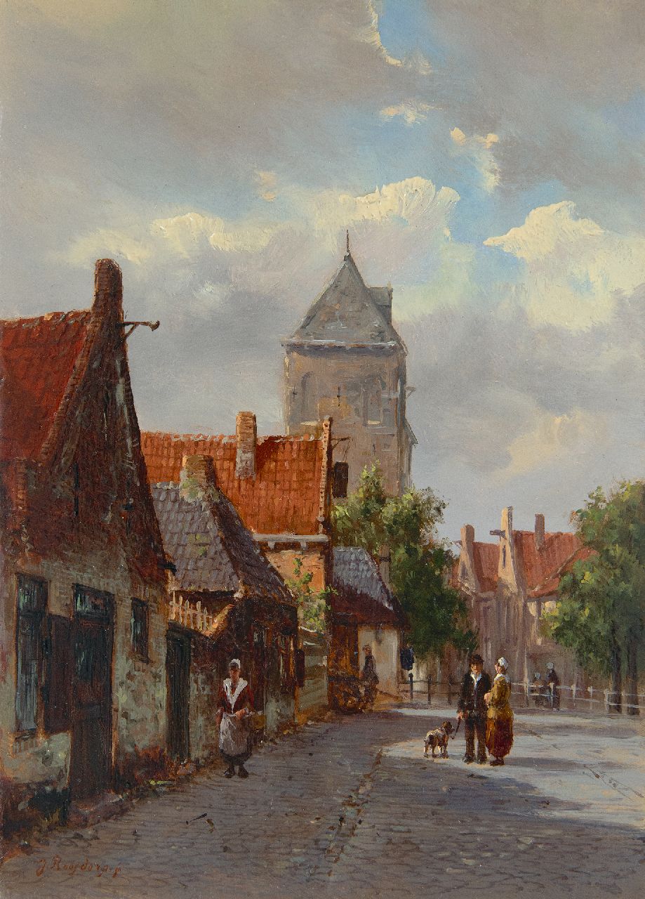 Roosdorp F. | Frederik Roosdorp | Schilderijen te koop aangeboden | Zonnig straatje, olieverf op paneel 22,0 x 15,8 cm, gesigneerd linksonder Roosdorp F. | Frederik Roosdorp | Schilderijen te koop aangeboden | Zonnig straatje, olieverf op paneel 22,0 x 15,8 cm, gesigneerd linksonder