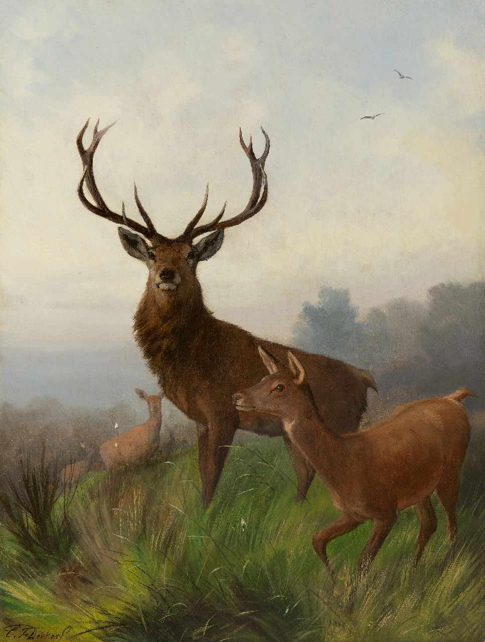 Deiker C.F. | Carl Friedrich Deiker | Schilderijen te koop aangeboden | Wild op een heuvel, olieverf op doek 48,6 x 37,5 cm, gesigneerd linksonder Deiker C.F. | Carl Friedrich Deiker | Schilderijen te koop aangeboden | Wild op een heuvel, olieverf op doek 48,6 x 37,5 cm, gesigneerd linksonder