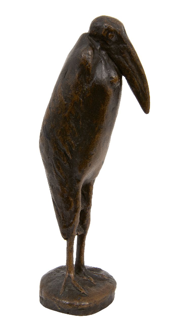 Baisch R.C.  | Rudolf Christian Baisch | Beelden en objecten te koop aangeboden | Maraboe, brons 21,0 x 5,2 cm, gesigneerd gesigneerd op de basis
