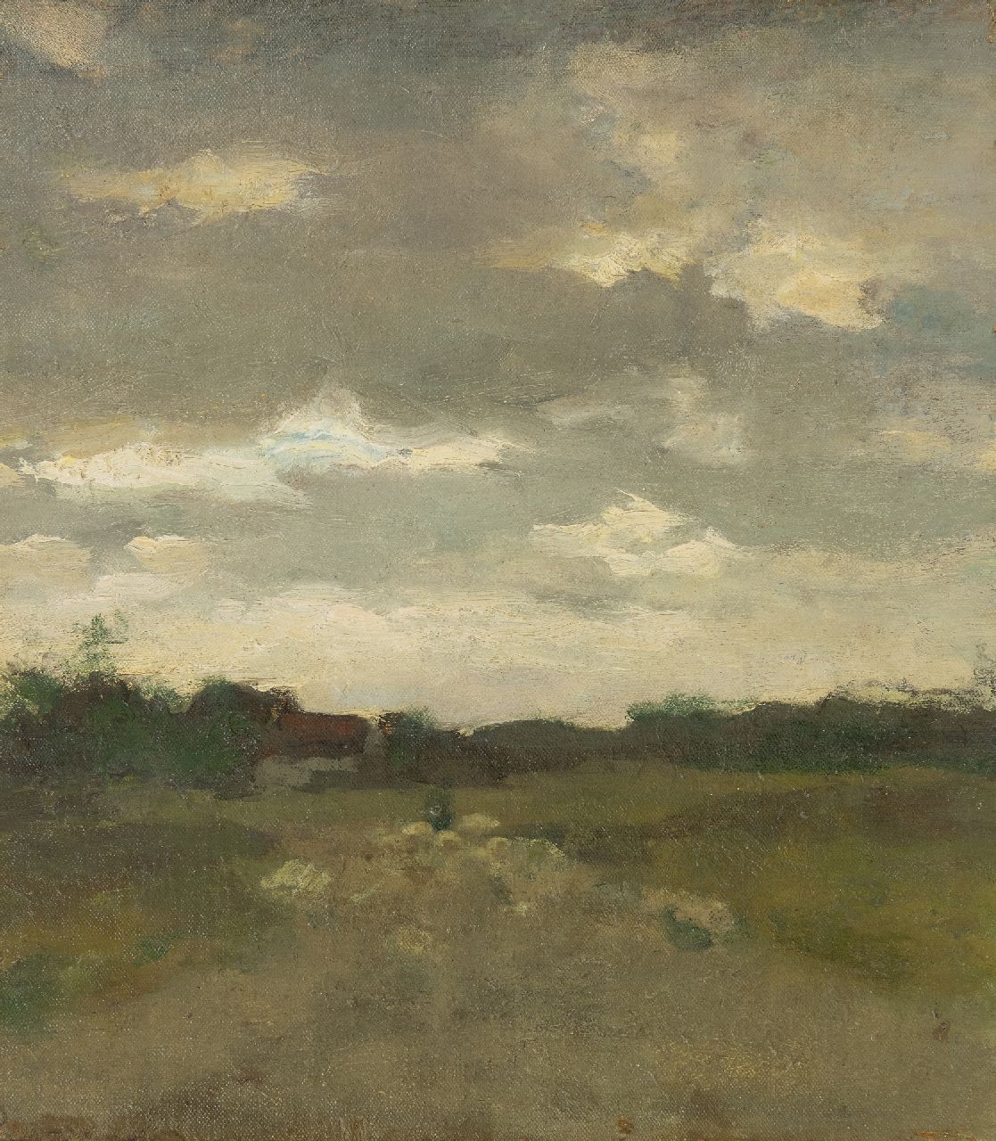 Weissenbruch H.J. | Hendrik Johannes 'J.H.' Weissenbruch, Schapen in de duinen bij Waalsdorp, olieverf op doek op paneel 35,5 x 31,0 cm, te dateren ca. 1895 Weissenbruch H.J. | Hendrik Johannes 'J.H.' Weissenbruch, Schapen in de duinen bij Waalsdorp, olieverf op doek op paneel 35,5 x 31,0 cm, te dateren ca. 1895