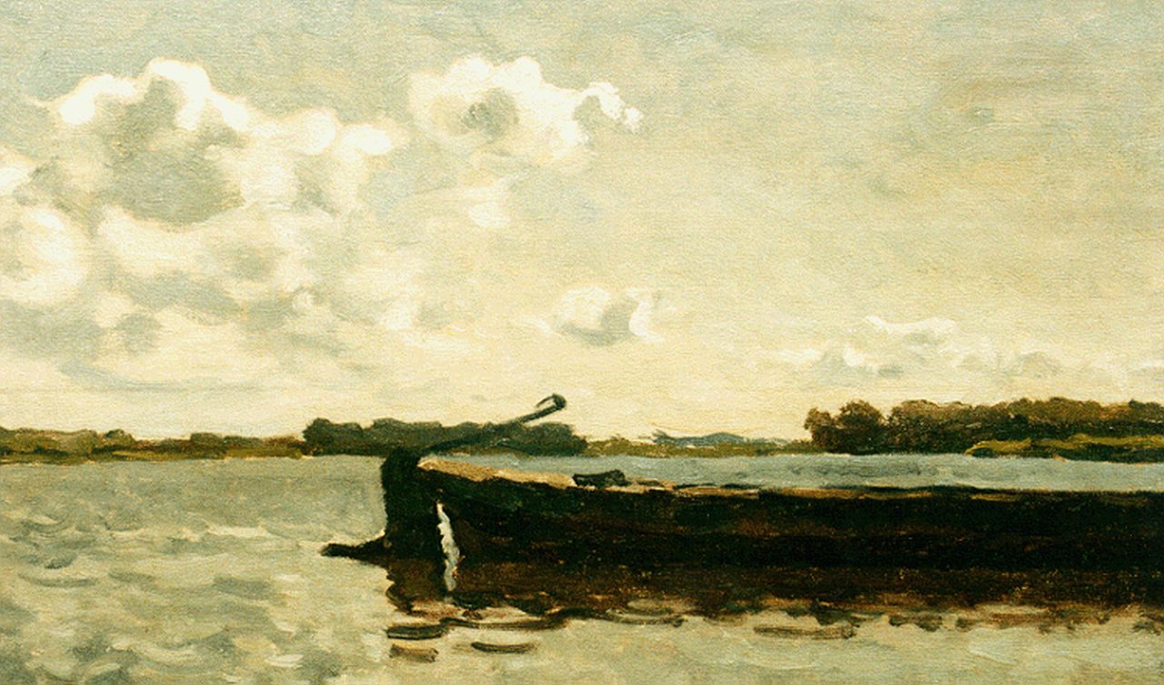 Tholen W.B. | Willem Bastiaan Tholen, Plasgezicht met lemmeraak, olieverf op doek op paneel 25,3 x 38,7 cm, gesigneerd rechtsonder en gedateerd '11 Tholen W.B. | Willem Bastiaan Tholen, Plasgezicht met lemmeraak, olieverf op doek op paneel 25,3 x 38,7 cm, gesigneerd rechtsonder en gedateerd '11