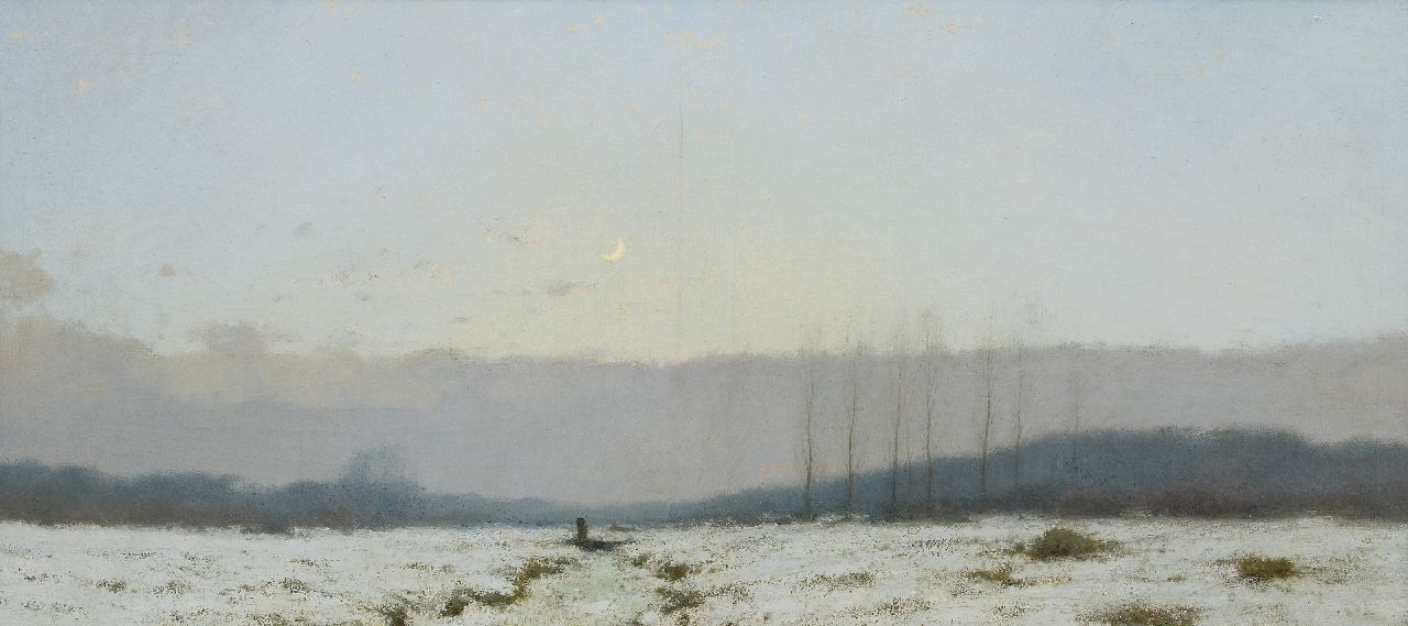 Kuijpers C. | Cornelis Kuijpers, Winteravond, olieverf op doek 60,5 x 128,5 cm, gesigneerd rechtsonder Kuijpers C. | Cornelis Kuijpers, Winteravond, olieverf op doek 60,5 x 128,5 cm, gesigneerd rechtsonder