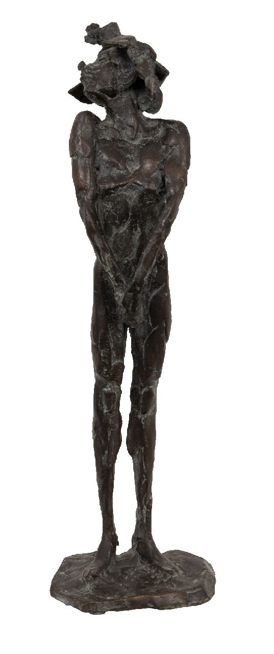 Verkade K. | Korstiaan 'Kees' Verkade | Beelden en objecten te koop aangeboden | Naakte clown, brons 52,5 cm, gesigneerd op de basis met initialen en gedateerd '77 op de basis Verkade K. | Korstiaan 'Kees' Verkade | Beelden en objecten te koop aangeboden | Naakte clown, brons 52,5 cm, gesigneerd op de basis met initialen en gedateerd '77 op de basis